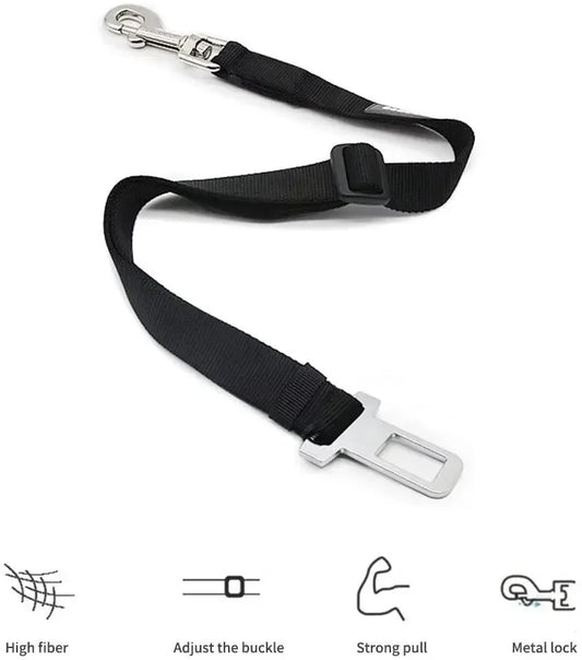 Adjustable Dog & Cat Car Seat Belt | Safety Harness Clip