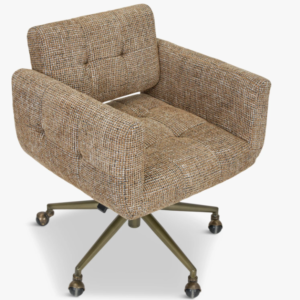 Caramel Brown Tweed Upholstered Chair