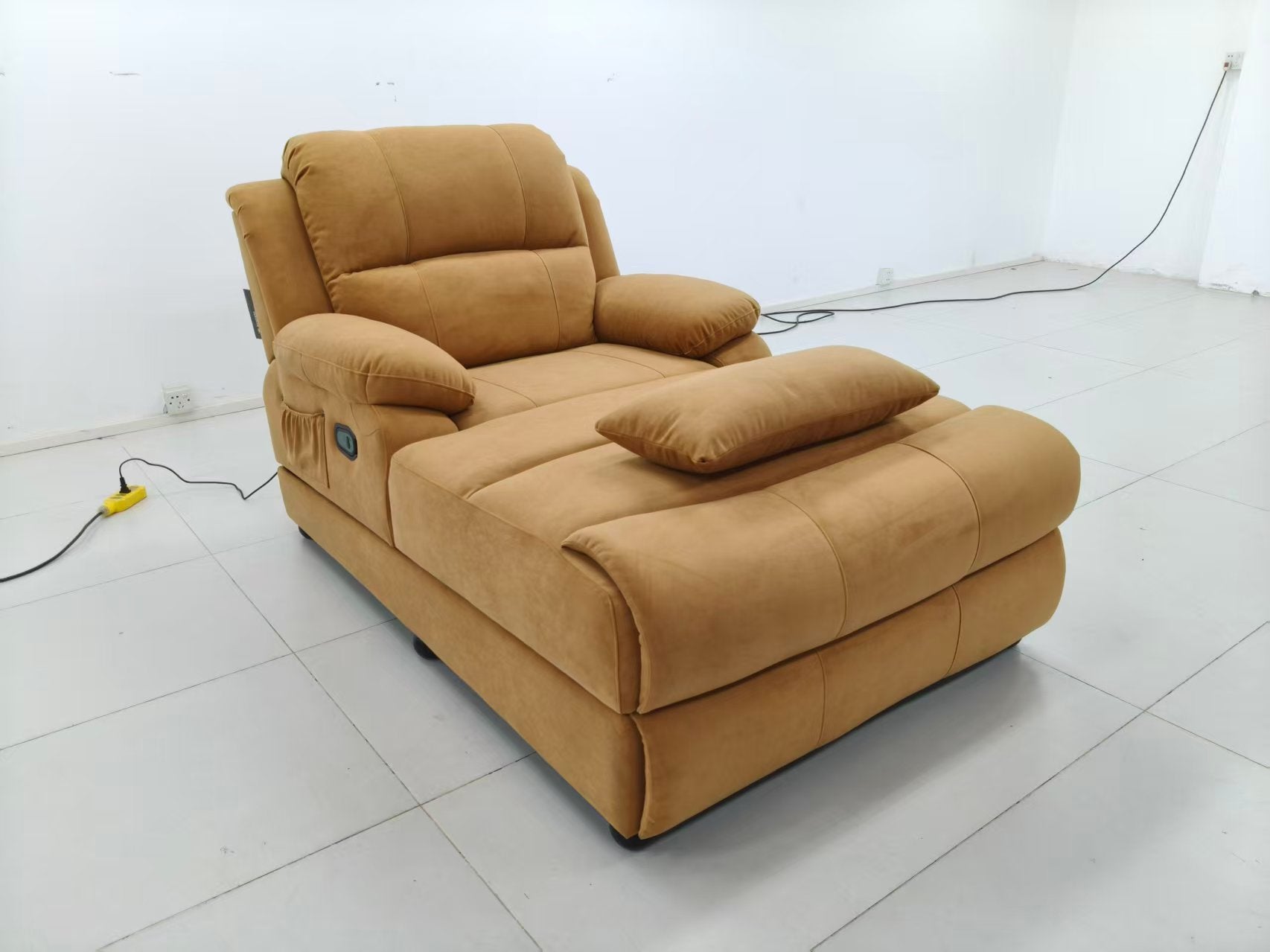 Electric Recliner Sofa Bed with Massage and Adjustable Recline