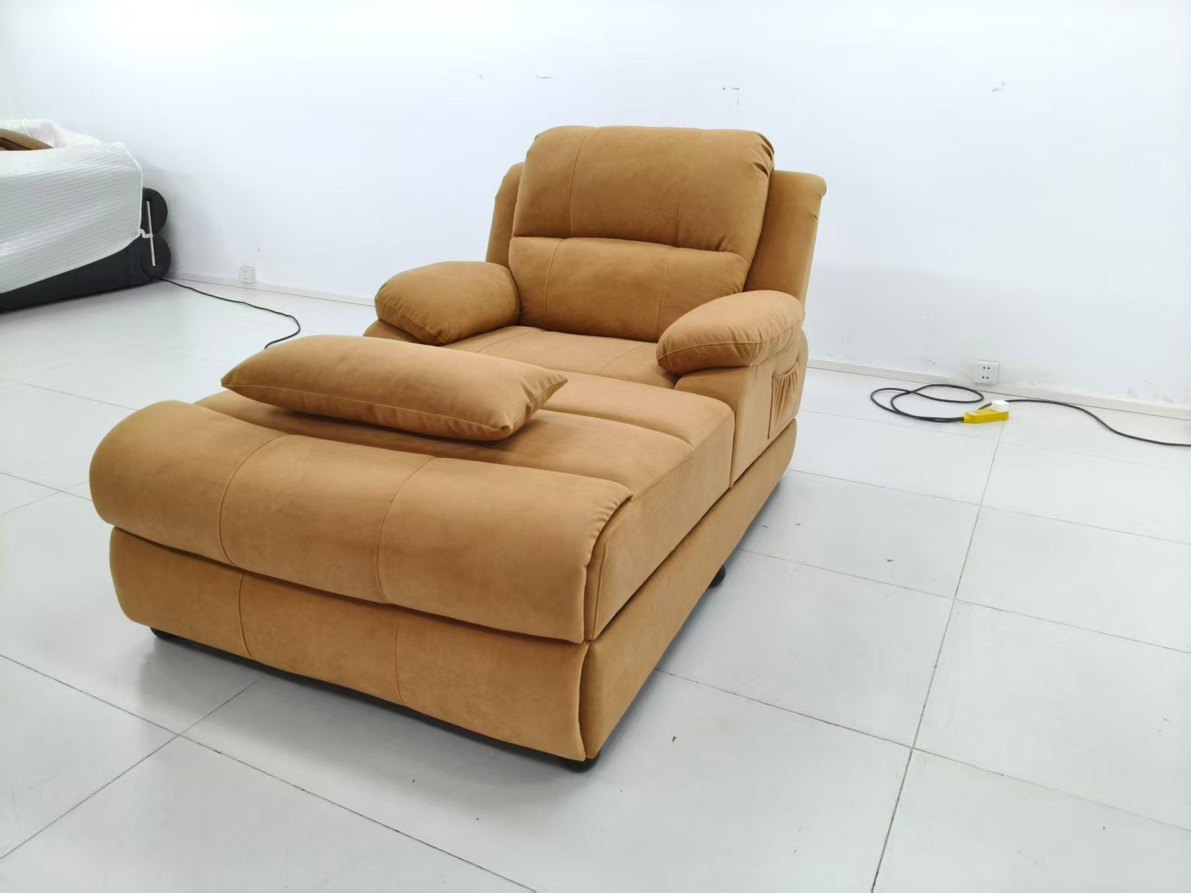 Electric Recliner Sofa Bed with Massage and Adjustable Recline