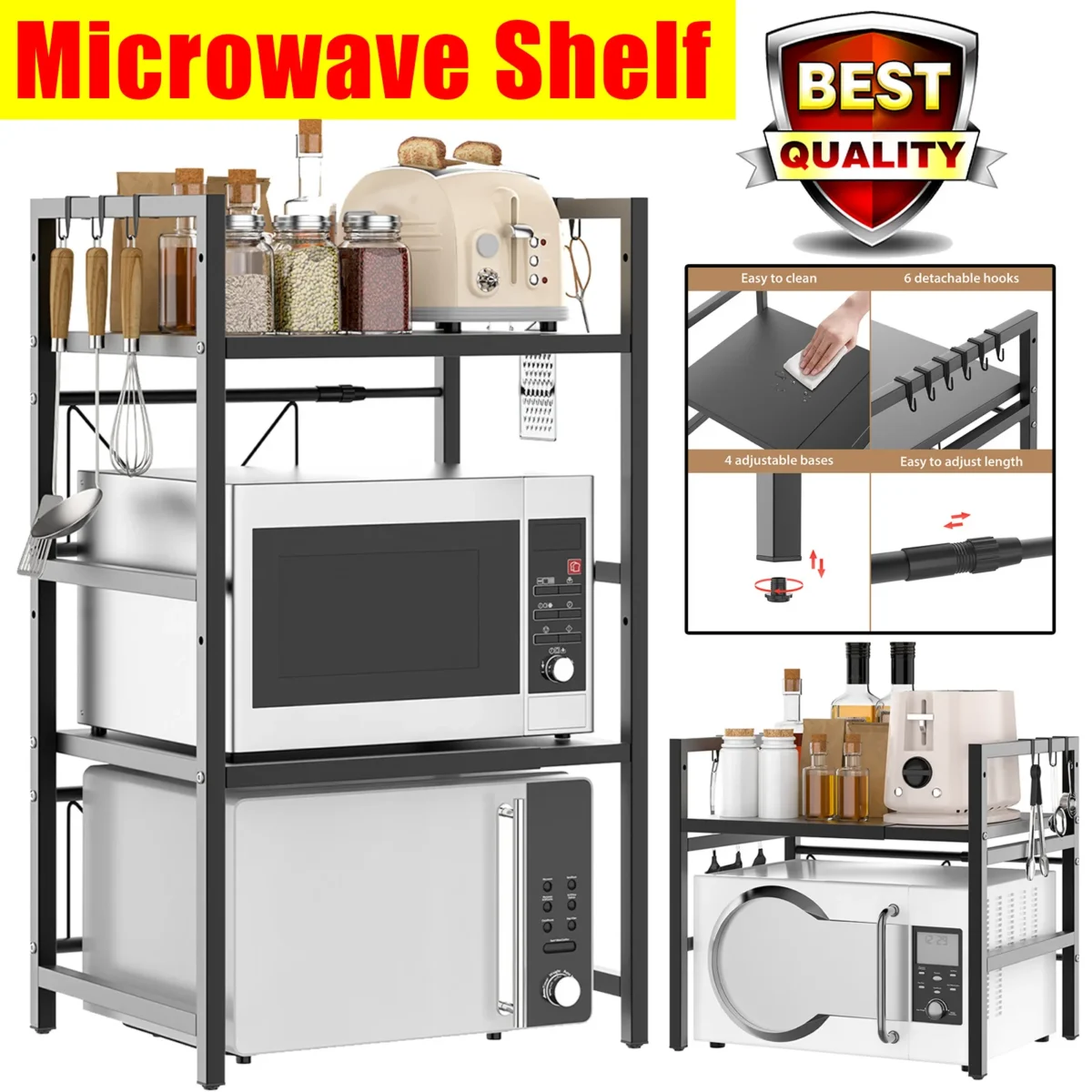 Carbon Steel Thickened Retractable Kitchen Shelf
