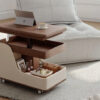 Multifunctional Convertible Lift-Top Coffee Table – Walnut & Cream Finish
