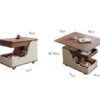 Multifunctional Convertible Lift-Top Coffee Table – Walnut & Cream Finish