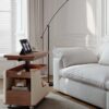 Multifunctional Convertible Lift-Top Coffee Table – Walnut & Cream Finish