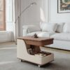 Multifunctional Convertible Lift-Top Coffee Table – Walnut & Cream Finish