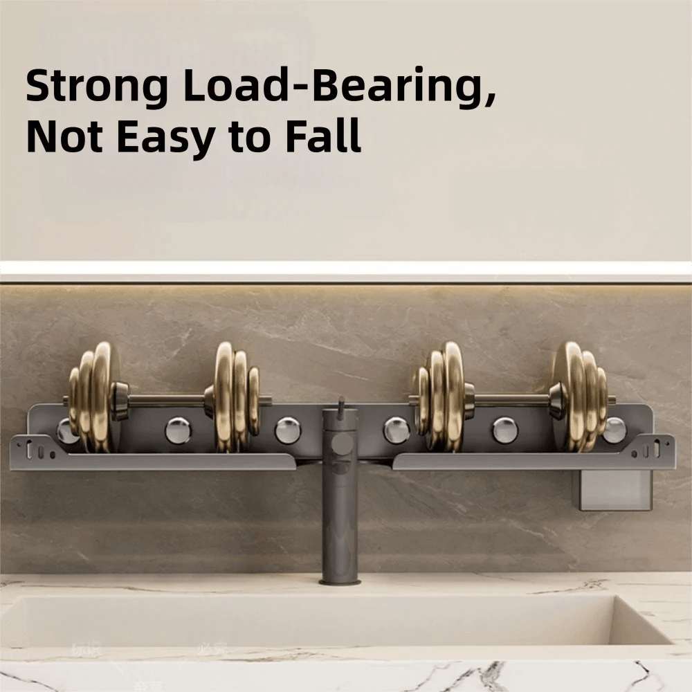 No-Drill Over-the-Faucet Storage Shelf with Suction Cups