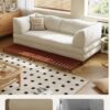 Modern Convertible Lounge Sofa with Detachable Covers and Expandable Frame