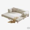 Modern Convertible Lounge Sofa with Detachable Covers and Expandable Frame