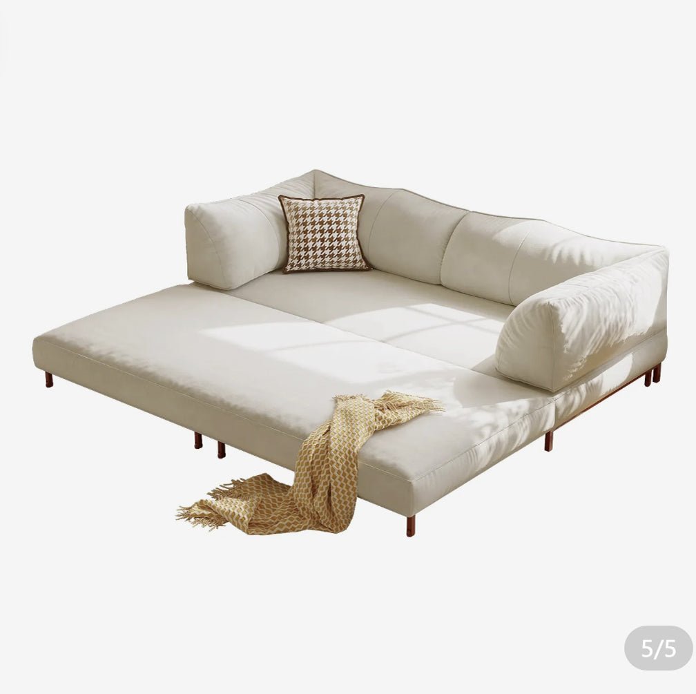 Modern Convertible Lounge Sofa with Detachable Covers and Expandable Frame