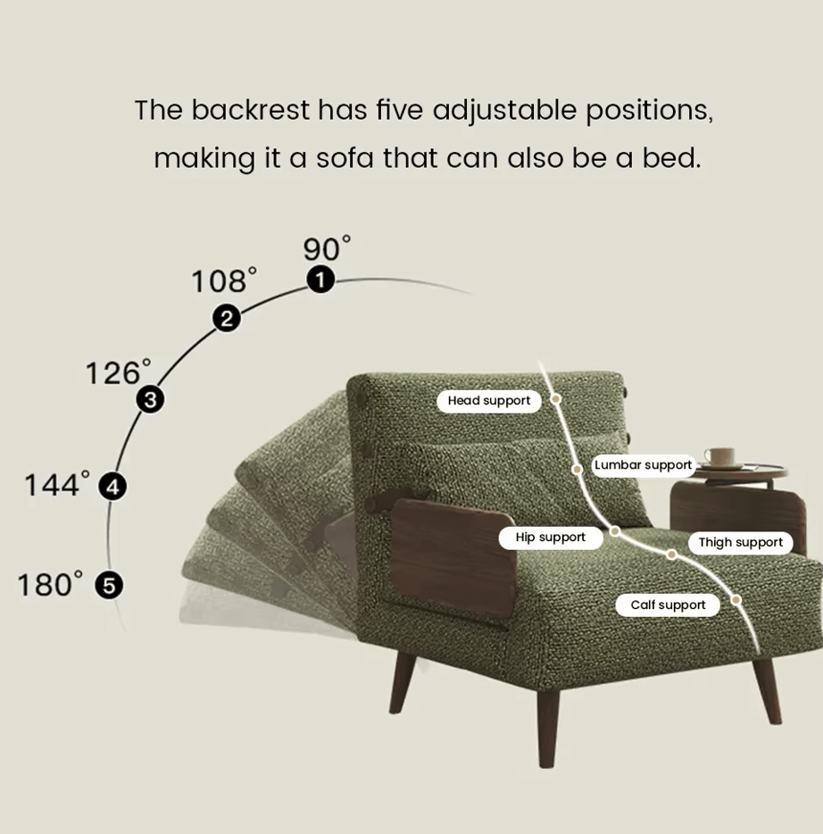 Modern Convertible Sofa Bed With Wooden Frame