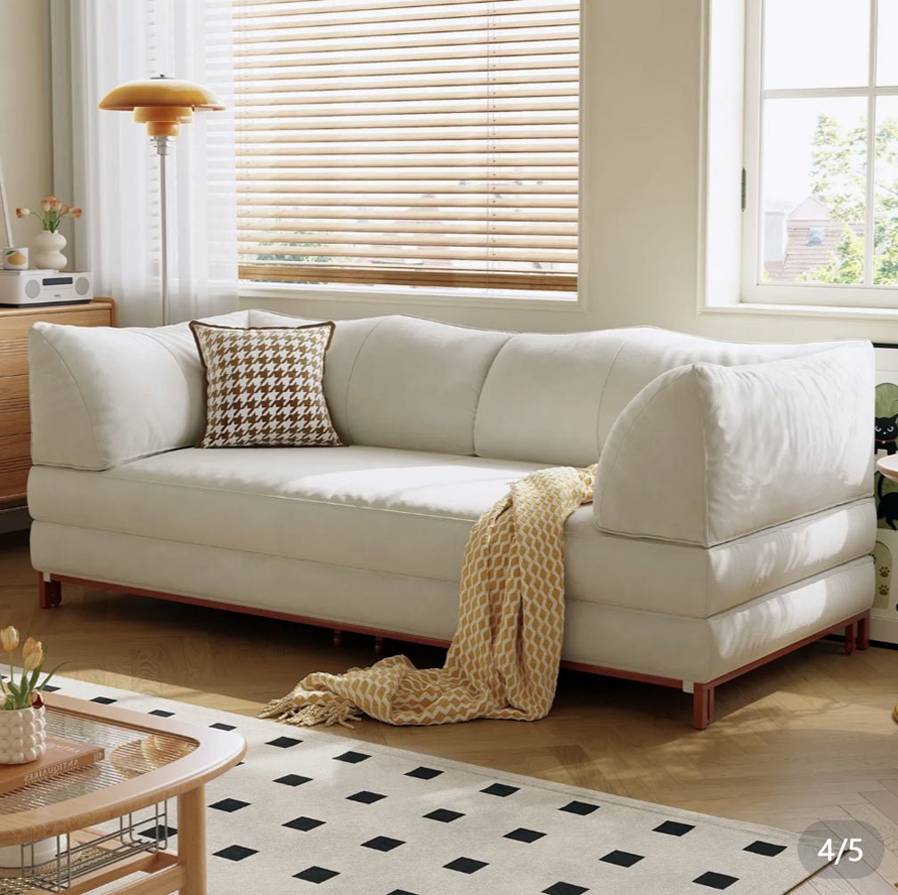 Modern Convertible Lounge Sofa with Detachable Covers and Expandable Frame