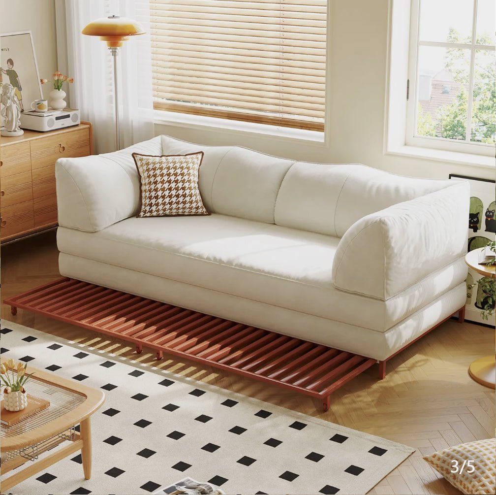 Modern Convertible Lounge Sofa with Detachable Covers and Expandable Frame