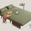 Modern Convertible Sofa Bed With Wooden Frame