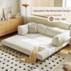 Modern Convertible Lounge Sofa with Detachable Covers and Expandable Frame